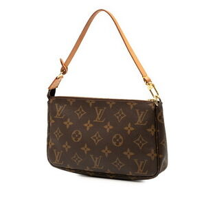 Louis Vuitton Accessoires Monogram Pochette Pouch Handbag Leather Brown